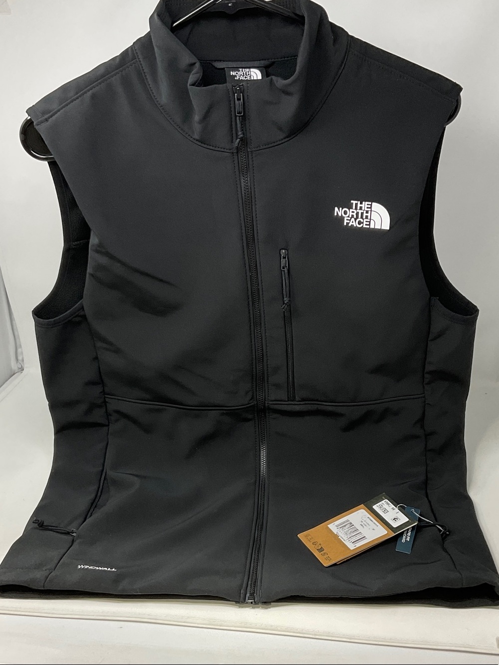 The North Face Men’s Apex Bionic Black Softshell Vest with White Logo